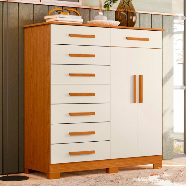 COMODA 8G 2P. ABRIR ALBATROZ NEW VERONA CINAMOMO/OFF WHITE