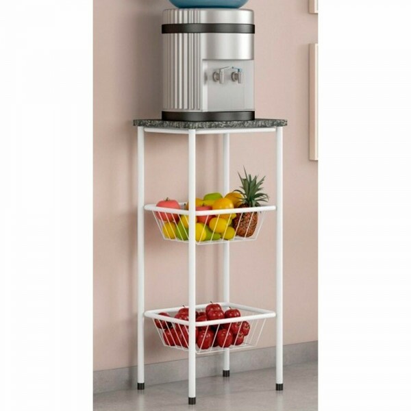 FRUTEIRA SERRA TUBOS 90CM C/GRANITO 2 CESTAS BRANCO