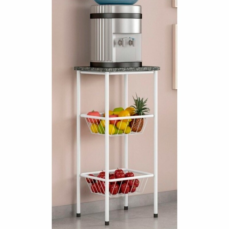 FRUTEIRA SERRA TUBOS 90CM C/GRANITO 2 CESTAS BRANCO