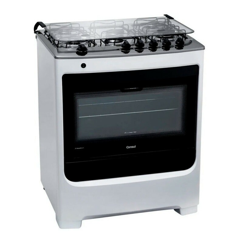FOGAO 5B CONSUL CFS5NA MESA INOX BRANCO FOGAO 5B CONSUL CFS5NA MESA INOX BRANCO