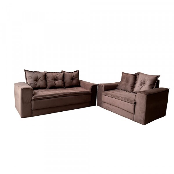 CJ ESTOFADO BOMFLEX 2/3 LUGARES HAITI CHOCOLATE VELUDO ASTECA 08 CJ ESTOFADO BOMFLEX 2/3 LUGARES HAITI CHOCOLATE VELUDO ASTECA 08