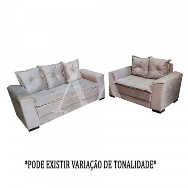 CJ ESTOFADO BOMFLEX 2/3 LUGARES HAITI AREIA ASTECA VELUDO INCA 03