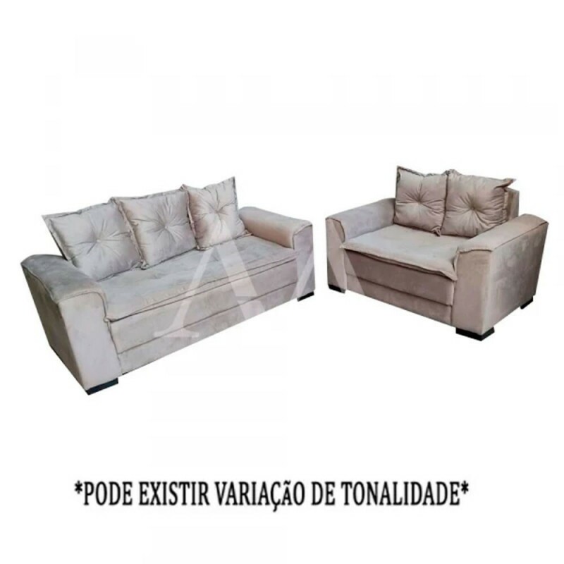 CJ ESTOFADO BOMFLEX 2/3 LUGARES HAITI AREIA ASTECA VELUDO INCA 03