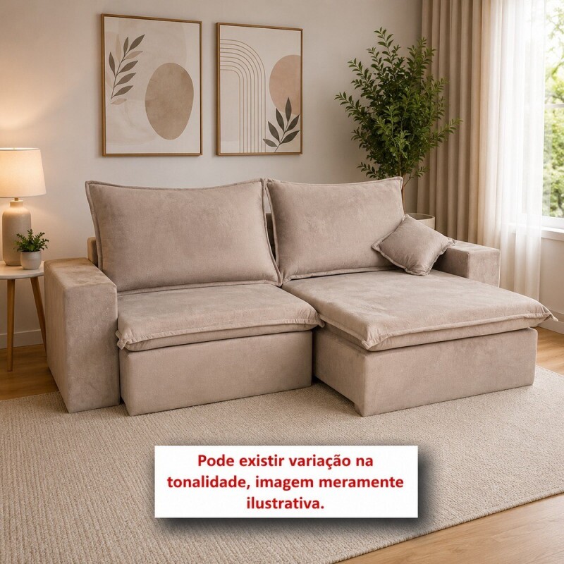 ESTOFADO RG VIENA RETRATIL 2.50 BEGE ESCURO INCA 16