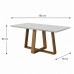 MESA IMCAL WOOD 1.8 C/ VIDRO RETANGULAR OFF WHITE/CINAMOMO