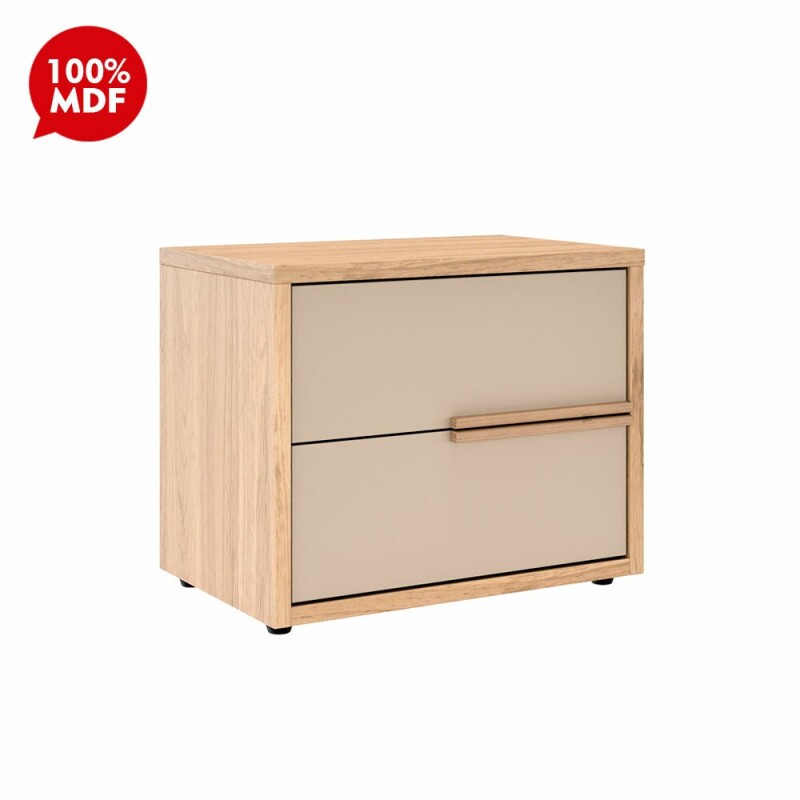 MESA DE CABECEIRA 2G ROBEL CONCEPT PUX PERFIL HANOVER/FENDI LISO