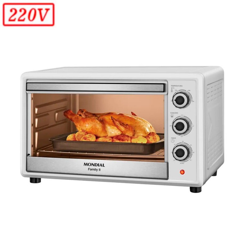 FORNO ELETRICO MONDIAL FRN-42-W FAMILY II 42L 1600W 220V BRANCO/INOX FORNO ELETRICO MONDIAL FRN-42-W FAMILY II 42L 1600W 220V BRANCO/INOX
