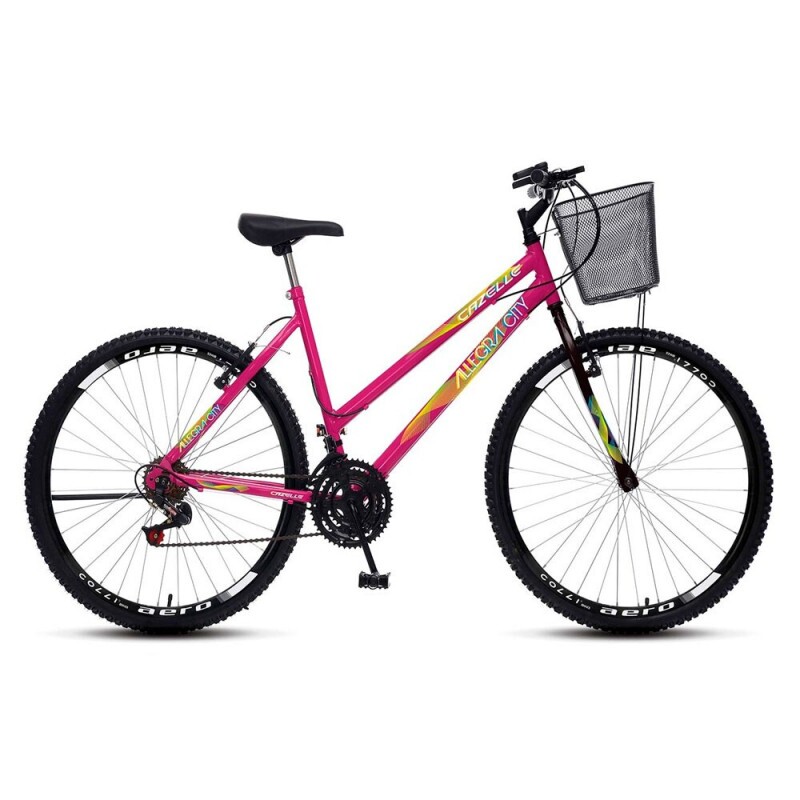 BICICLETA COLLI CAZELLE ALLEGRA CITY ARO 26 C/MARCHA C/CESTO ROSA NEON BICICLETA COLLI CAZELLE ALLEGRA CITY ARO 26 C/MARCHA C/CESTO ROSA NEON