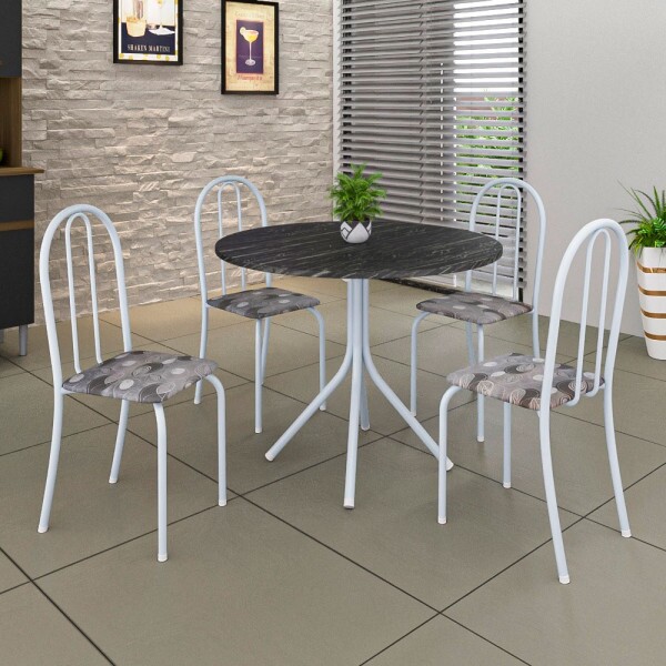 CJ MESA SOMA 4C ANE B 75CM REDONDA PARAOPEBA BRANCO CJ MESA SOMA 4C ANE B 75CM REDONDA PARAOPEBA BRANCO