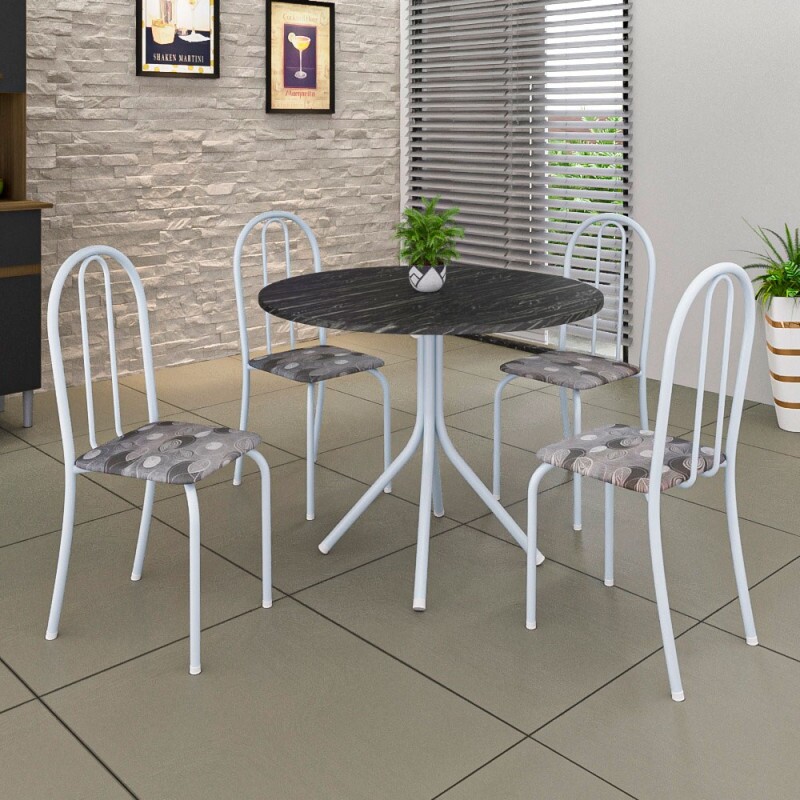 CJ MESA SOMA 4C ANE B 75CM REDONDA PARAOPEBA BRANCO CJ MESA SOMA 4C ANE B 75CM REDONDA PARAOPEBA BRANCO