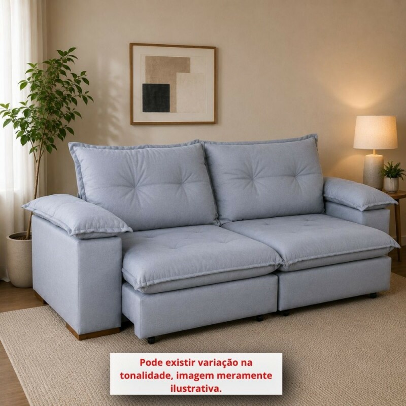 ESTOFADO DESIGN APOLO RETRATIL MARTE CINZA