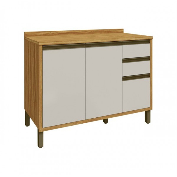 BALCAO RONIPA 2P 3G TEMPRANILLO 120CM AMENDOA/OFF WHITE