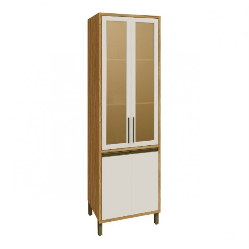 PANELEIRO CRISTALEIRA RONIPA REFLECTA TEMPRANILLO 70CM AMENDOA/OFF WHITE