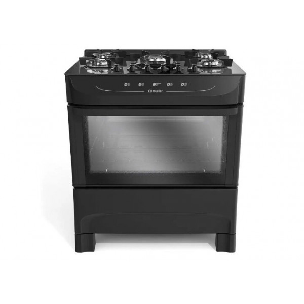 FOGAO 5B MUELLER MFV5BB MESA VIDRO PRETO