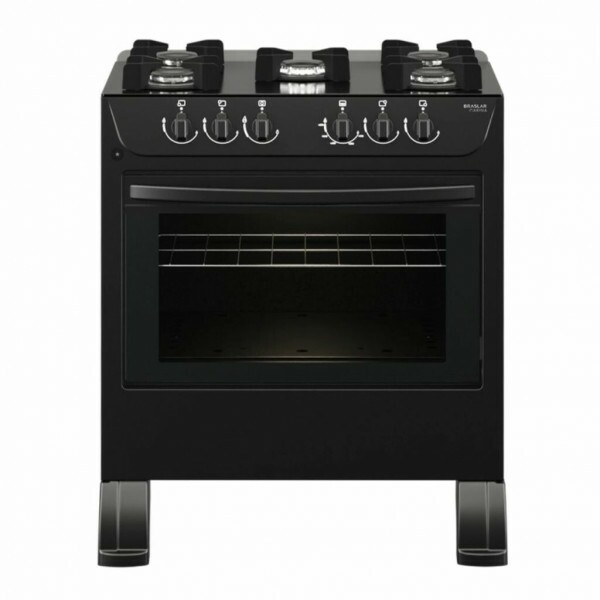 FOGAO 5B BRASLAR CARINA FRONT MESA VIDRO BLACK