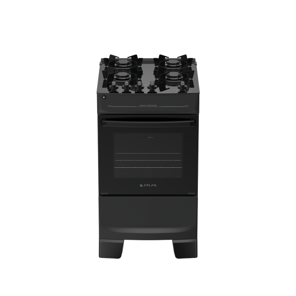 FOGAO 4B ATLAS MONACO TOP GLASS MESA VIDRO PRETO 25