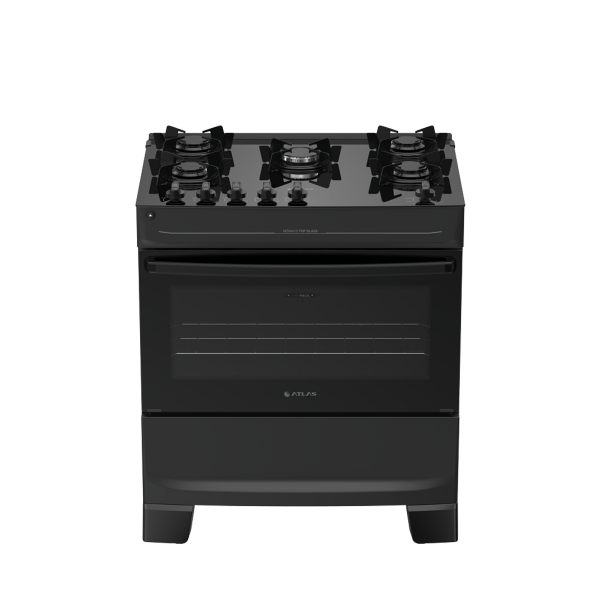 FOGAO 5B ATLAS MONACO TOP GLASS MESA VIDRO PRETO 25