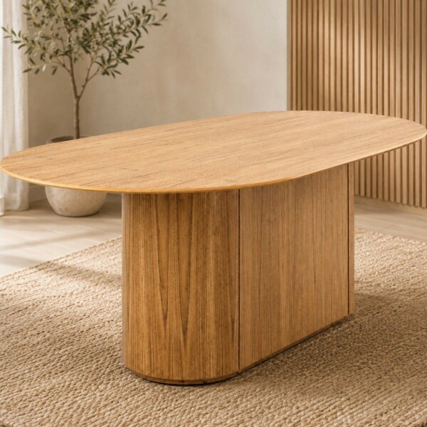 MESA IMCAL LIVING 1.8 LISA TAMPO LAMINADO OVAL CINAMOMO