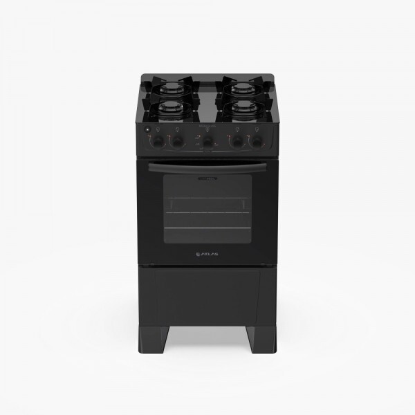 FOGAO 4B ATLAS MILAO GLASS PRETO 25