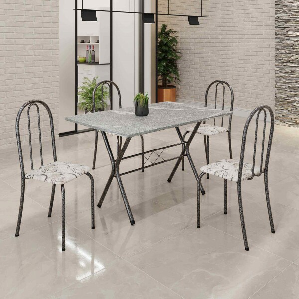 CJ MESA SOMA 4C ANE B061 120X75 RETANGULAR ARABESCO PRATA MARTELADO TOPAZIO